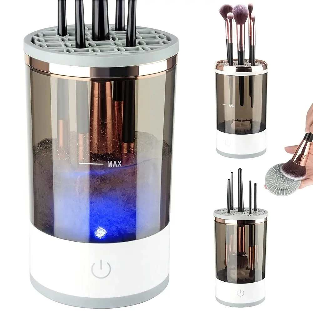 Electric Makeup Brush Cleaner - Wash and Dry Brushes in Seconds