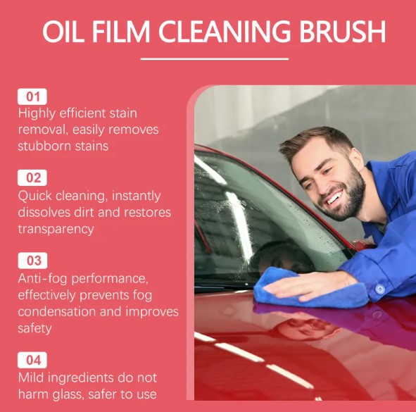 Car Glass Oil Film Remover with Brush Applicator