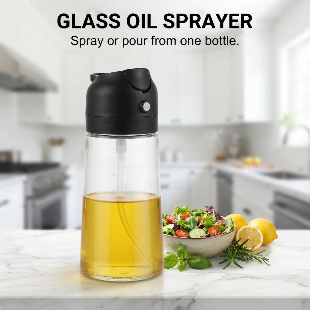 2-in-1 Glass Oil Dispenser & Sprayer