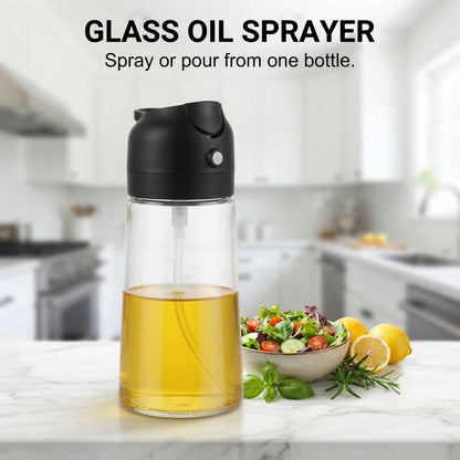 2-in-1 Glass Oil Dispenser & Sprayer
