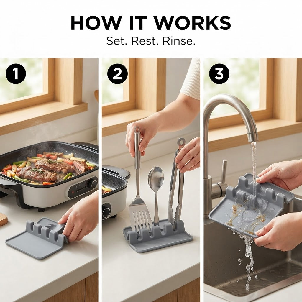 Silicone Spoon Rest - How it works