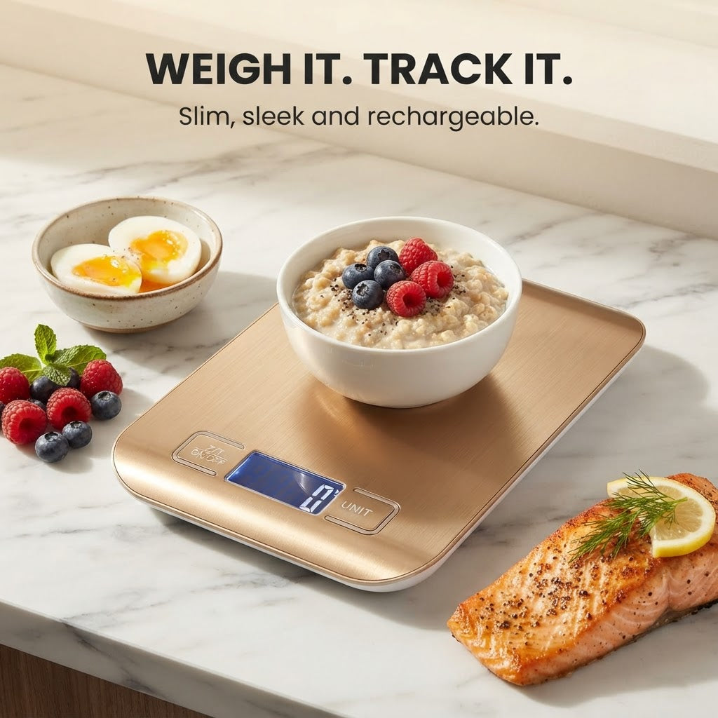 Rechargeable Digital Kitchen Scale - Weigh it. track it.