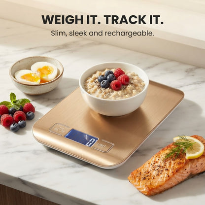 Rechargeable Digital Kitchen Scale - Weigh it. track it.