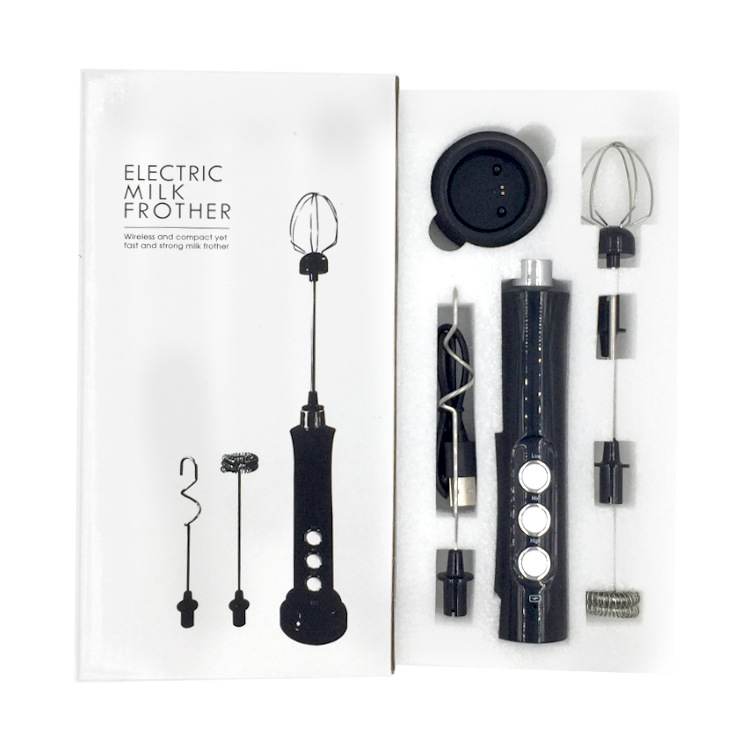 3-Speed Rechargeable Milk Frother & Whisk