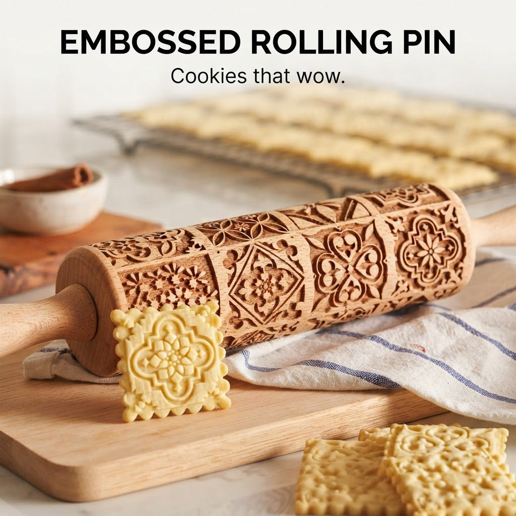 Embossed Wooden Rolling Pin