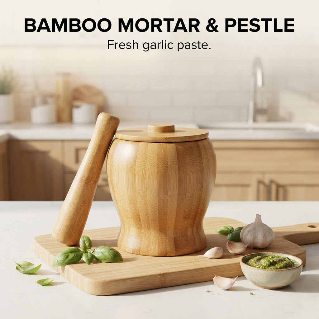 Wooden Mortar & Pestle