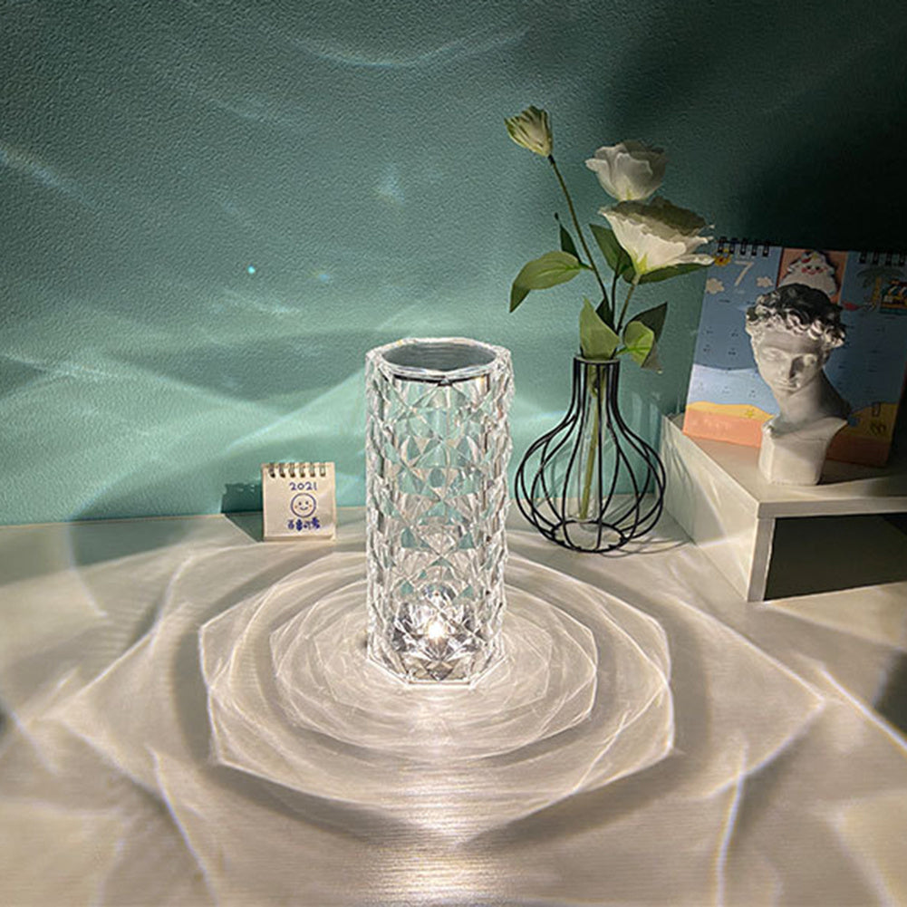 Crystal Touch Lamp - USB Color-Changing Bedside Night Light