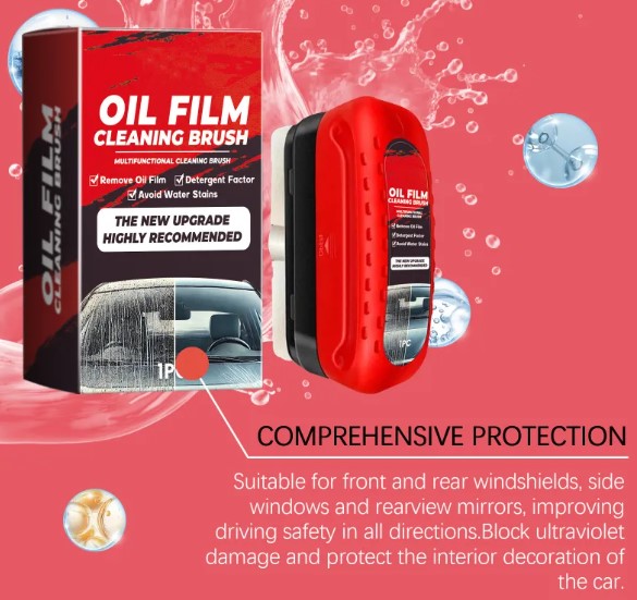 Car Glass Oil Film Remover with Brush Applicator