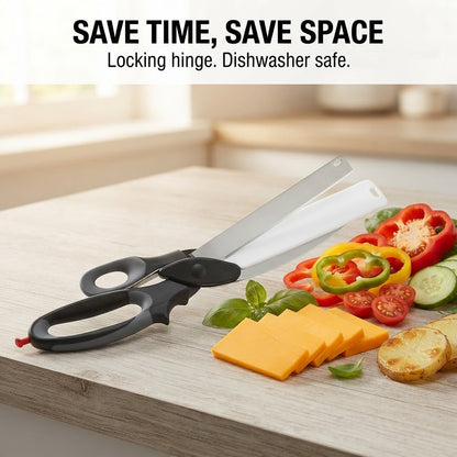 2-in-1 Knife & Cutting Board Shears - Save time, save space