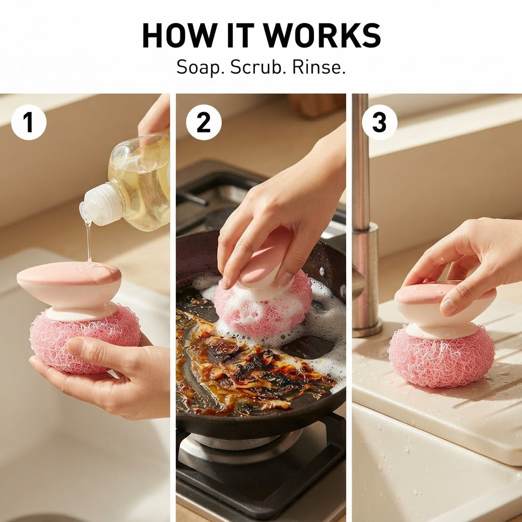Dish Scrubbing Balls - How it works