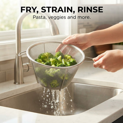 Stainless Steel Frying Basket - Fry, strain, rinse