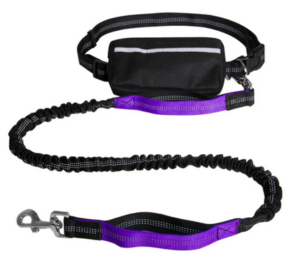 Hands-Free Reflective Dog Leash with Waist Pouch