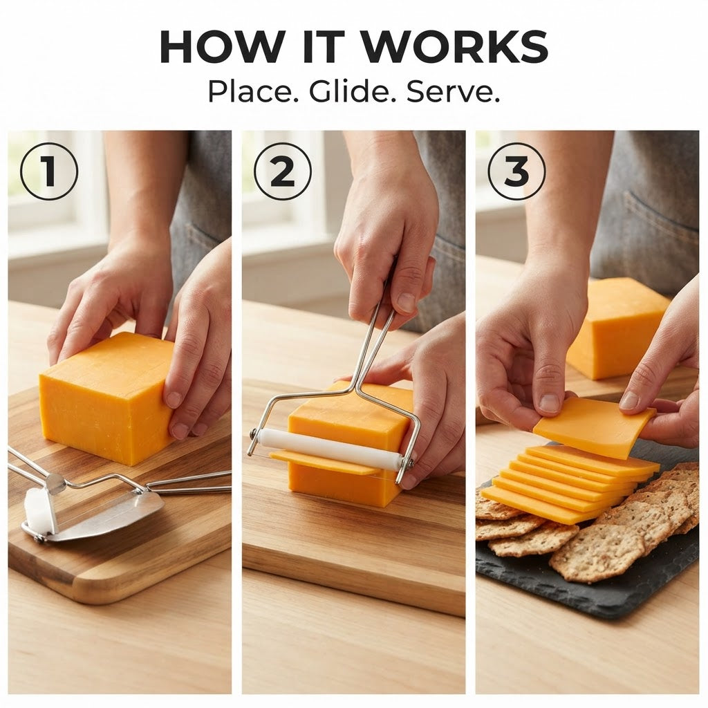 Stainless Steel Cheese Slicer - How it works