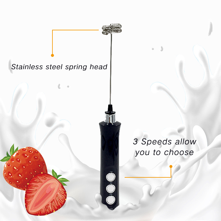 3-Speed Rechargeable Milk Frother & Whisk