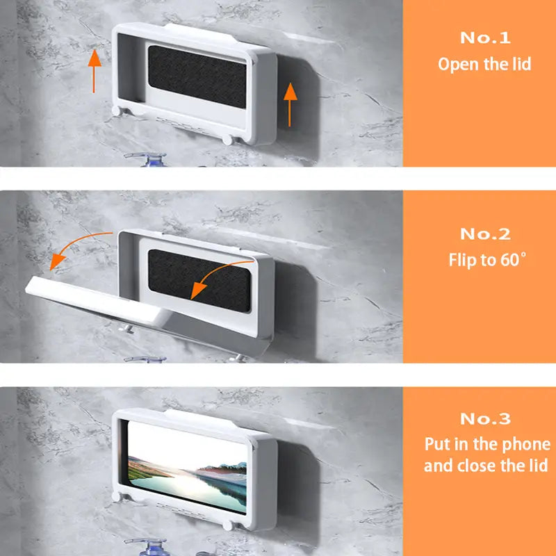 Waterproof Shower Phone Holder with Touch Screen
