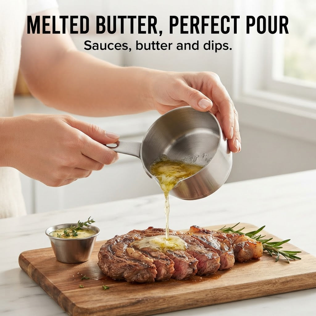 Mini Butter Warmer Pot - Melted butter, perfect pour