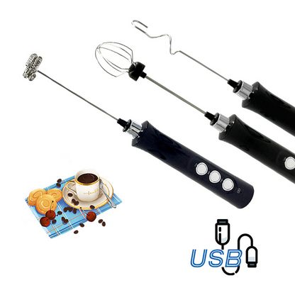 3-Speed Rechargeable Milk Frother & Whisk