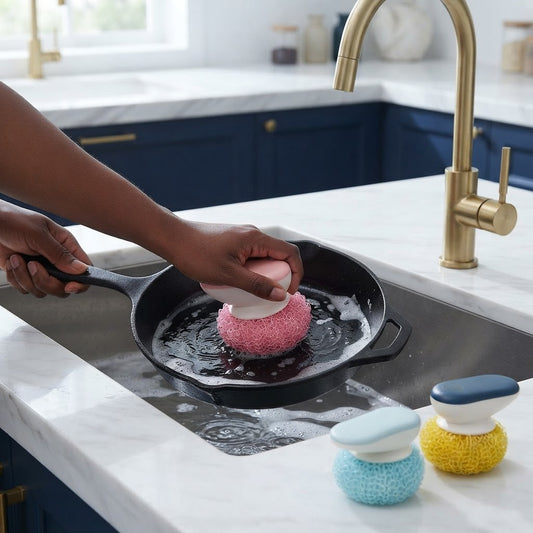 Dish Scrubbing Balls in use