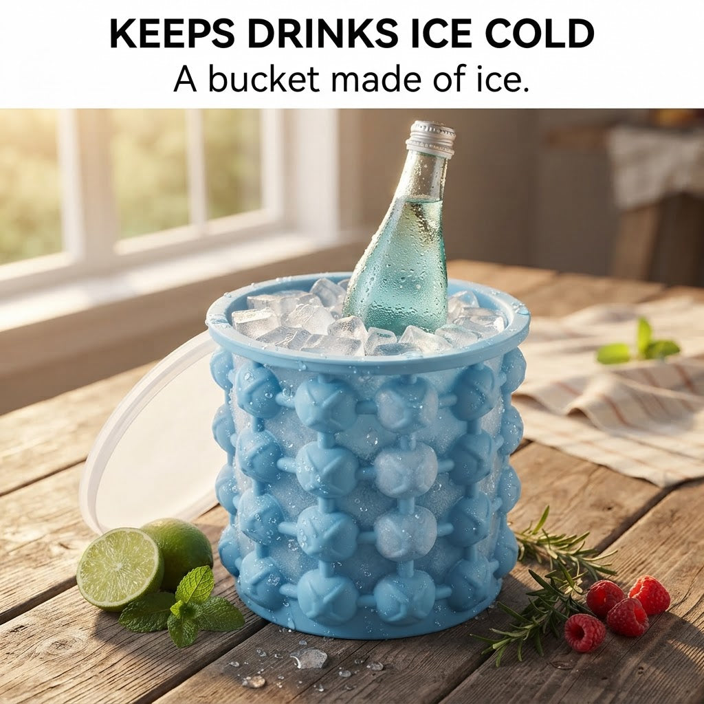 Ice Cube Bucket Mold - Keeps drinks ice cold
