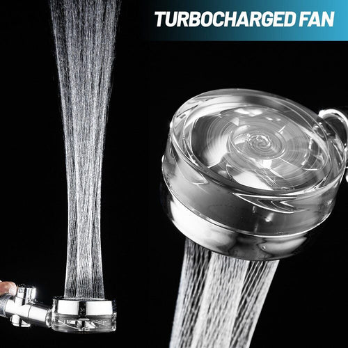 High pressure turbo fan shower head