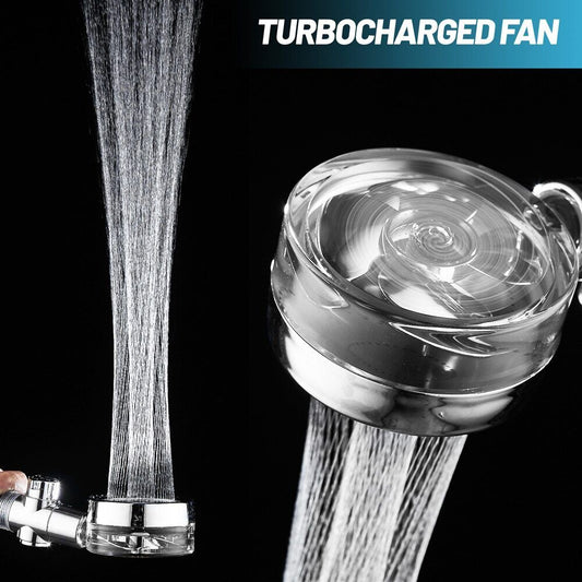 High pressure turbo fan shower head