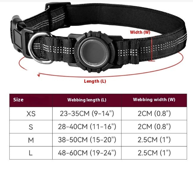 Reflective AirTag Dog Collar