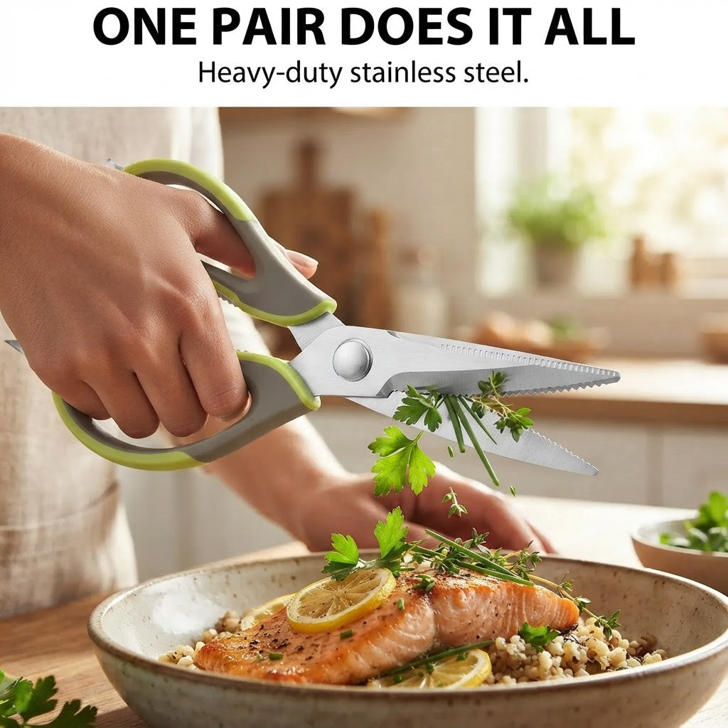 Heavy Duty Kitchen Shears - One pair does it all