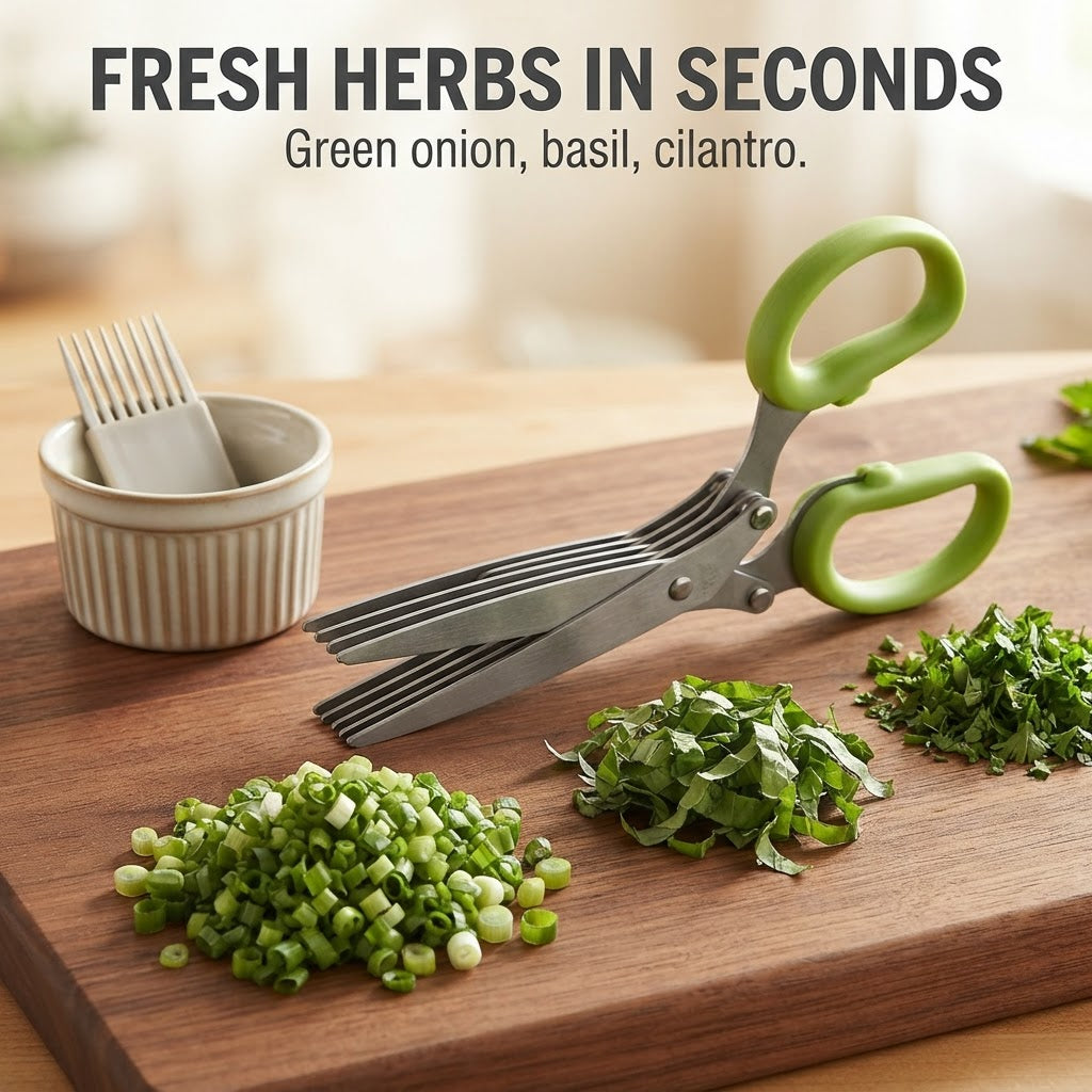 5-Blade Herb Scissors - Fresh herbs in seconds
