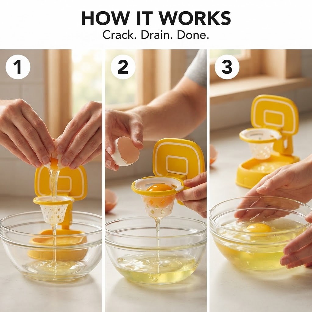Basketball Hoop Egg Separator - How it works
