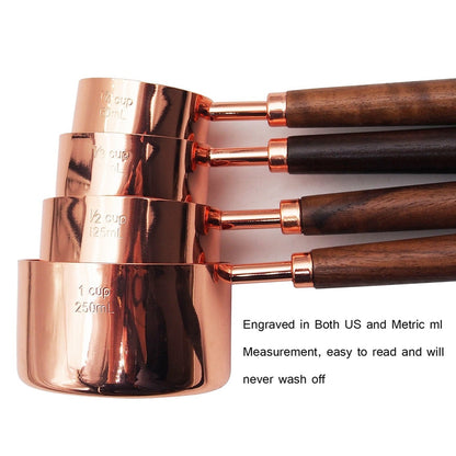 Copper Measuring Cups & Spoons Set (8-Piece)