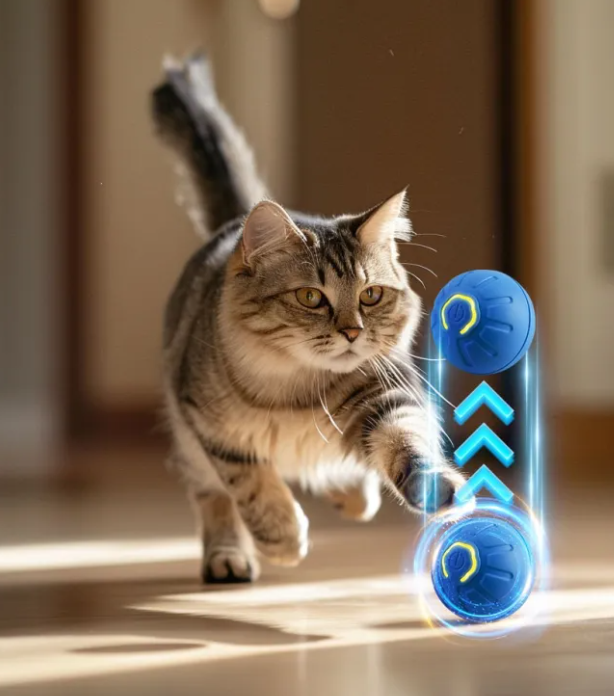 Smart Interactive Pet Ball - Rolls & Bounces on Its Own
