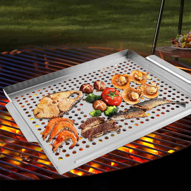 Stainless Steel Grill Topper Pan