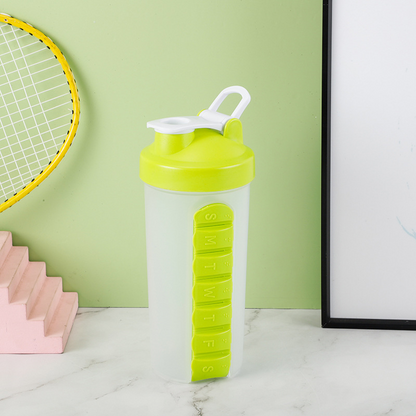 2-in-1 Protein Shaker with 7-Day Pill Organizer