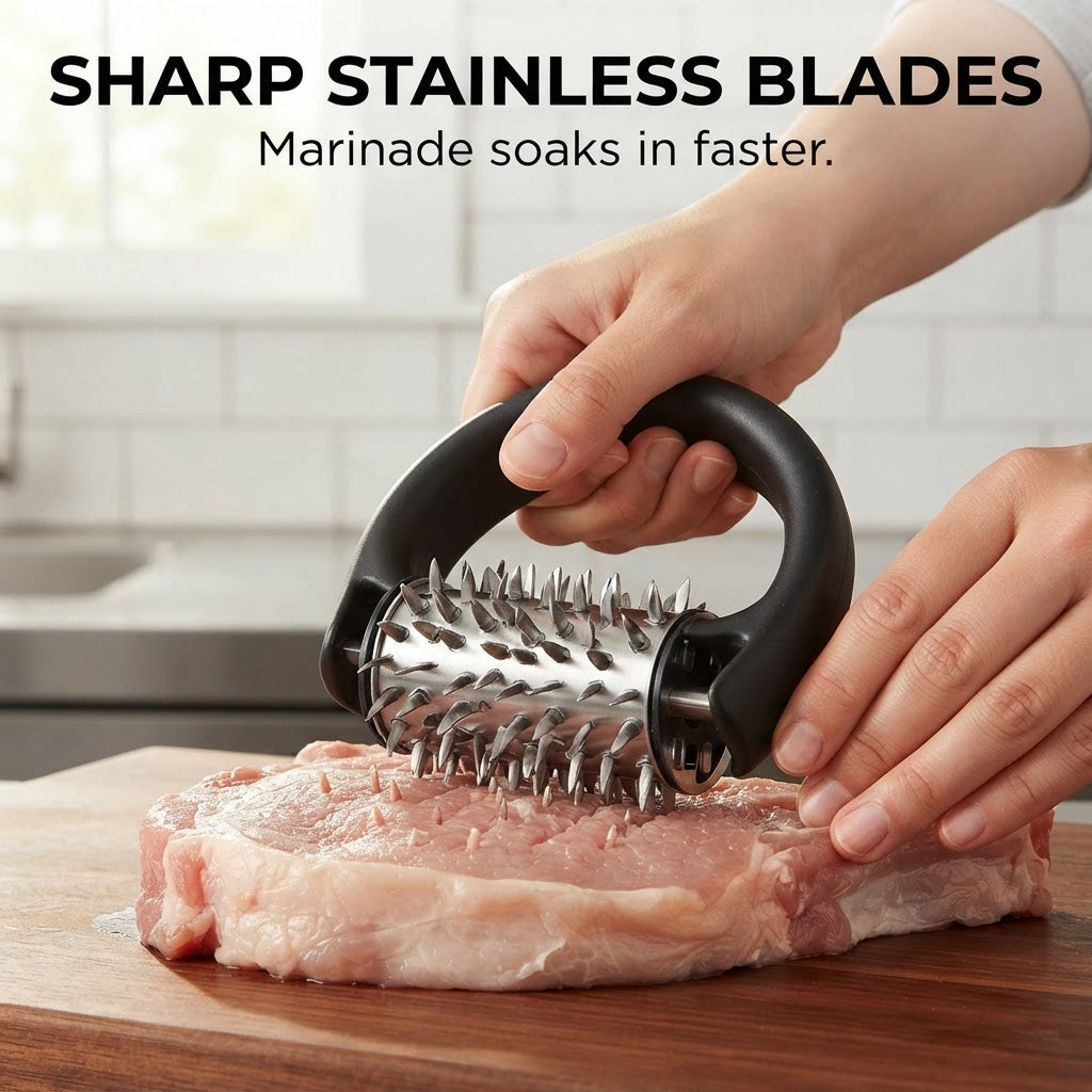 4-in-1 Meat Tenderizer Hammer - Sharp stainless blades