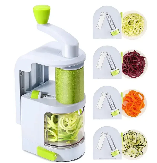 4-Blade Vegetable Spiralizer with Catch Container