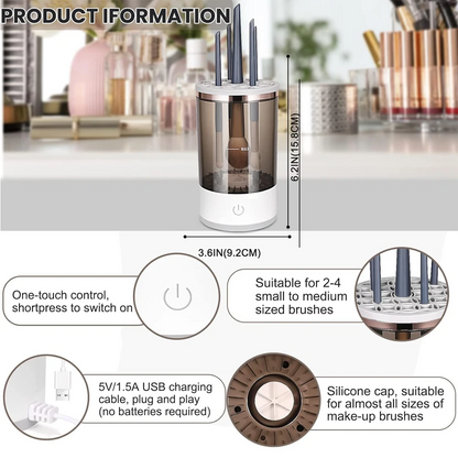 Electric Makeup Brush Cleaner - Wash and Dry Brushes in Seconds