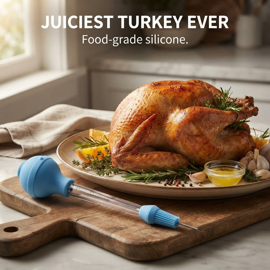 Marinade Injector & Basting Brush - Juiciest turkey ever