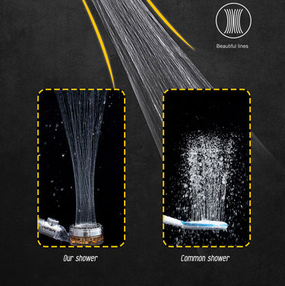 High Pressure Turbo Shower Head - 360 Rotating Handheld Sprayer
