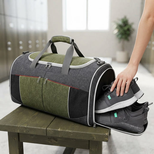 Gym Duffel Bag with Shoe Compartment