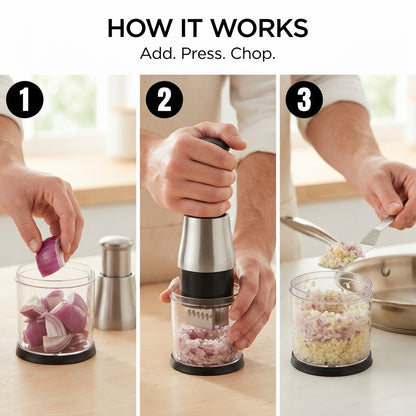 Garlic & Onion Crusher Chopper - How it works