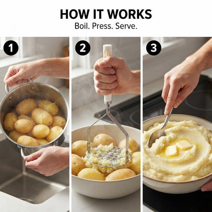 Stainless Steel Potato Masher - How it works