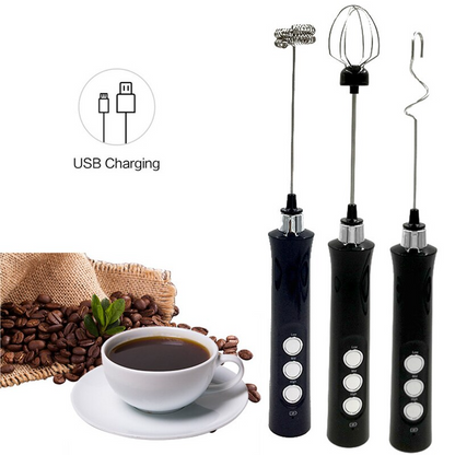 3-Speed Rechargeable Milk Frother & Whisk