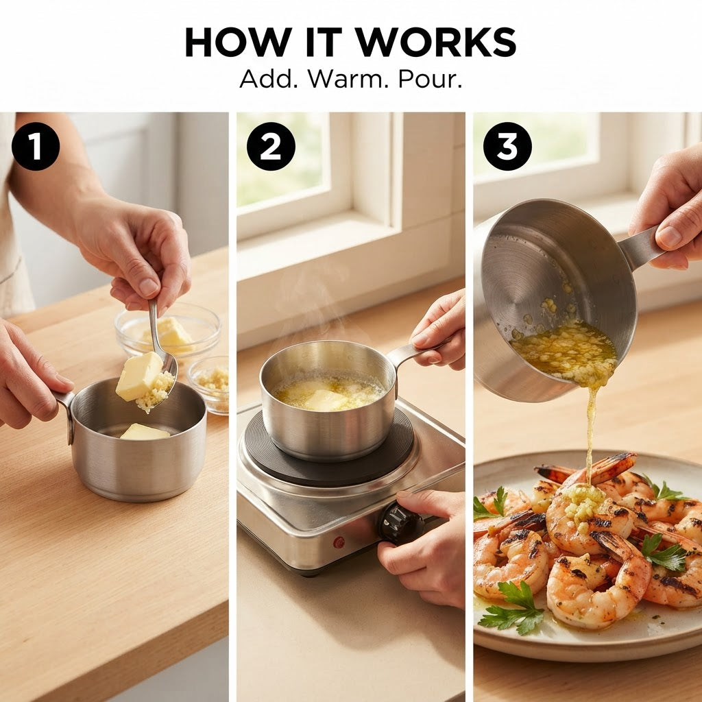 Mini Butter Warmer Pot - How it works