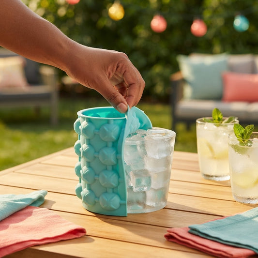 Ice Cube Bucket Mold in use