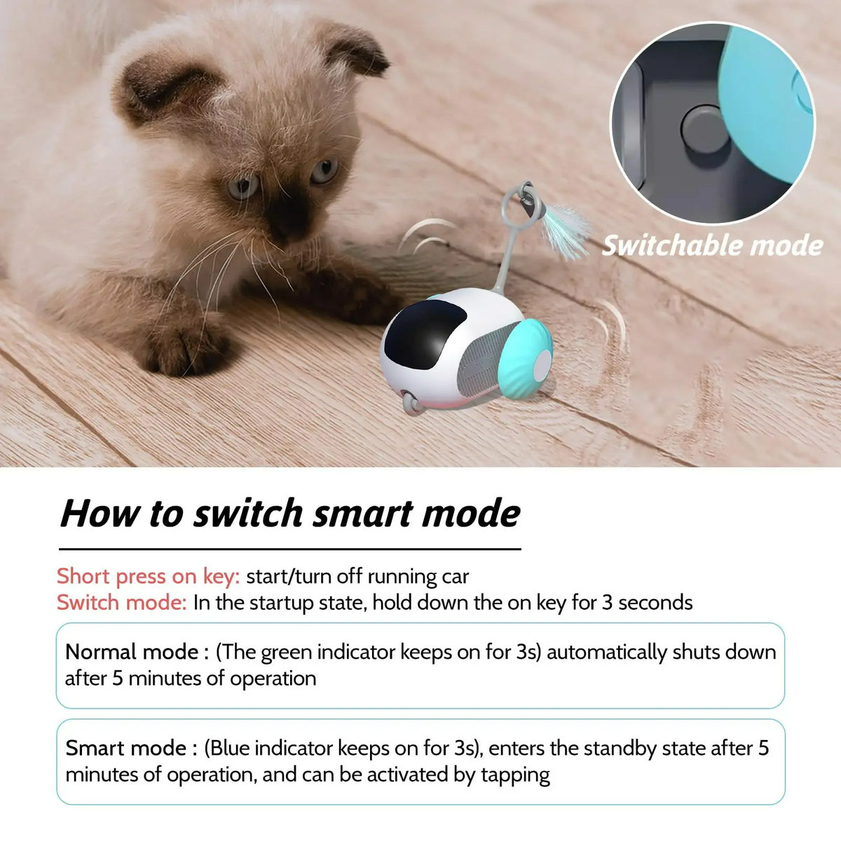 Interactive Remote Control Cat Toy Car