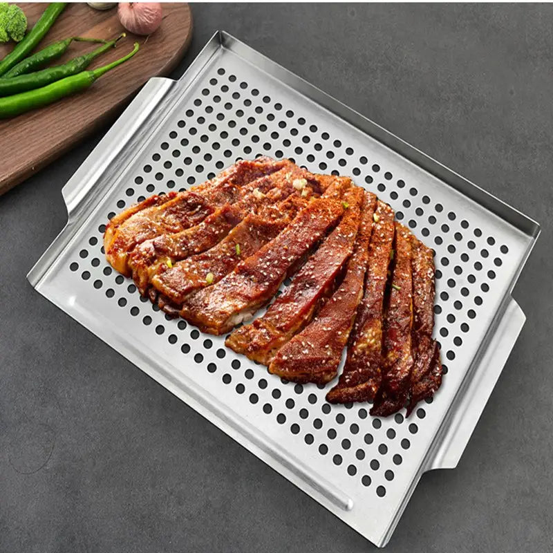 Stainless Steel Grill Topper Pan