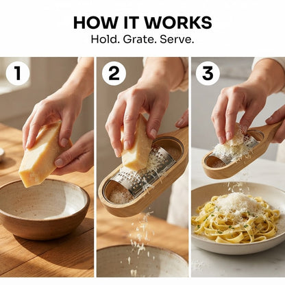 Handheld Cheese Grater - How it works