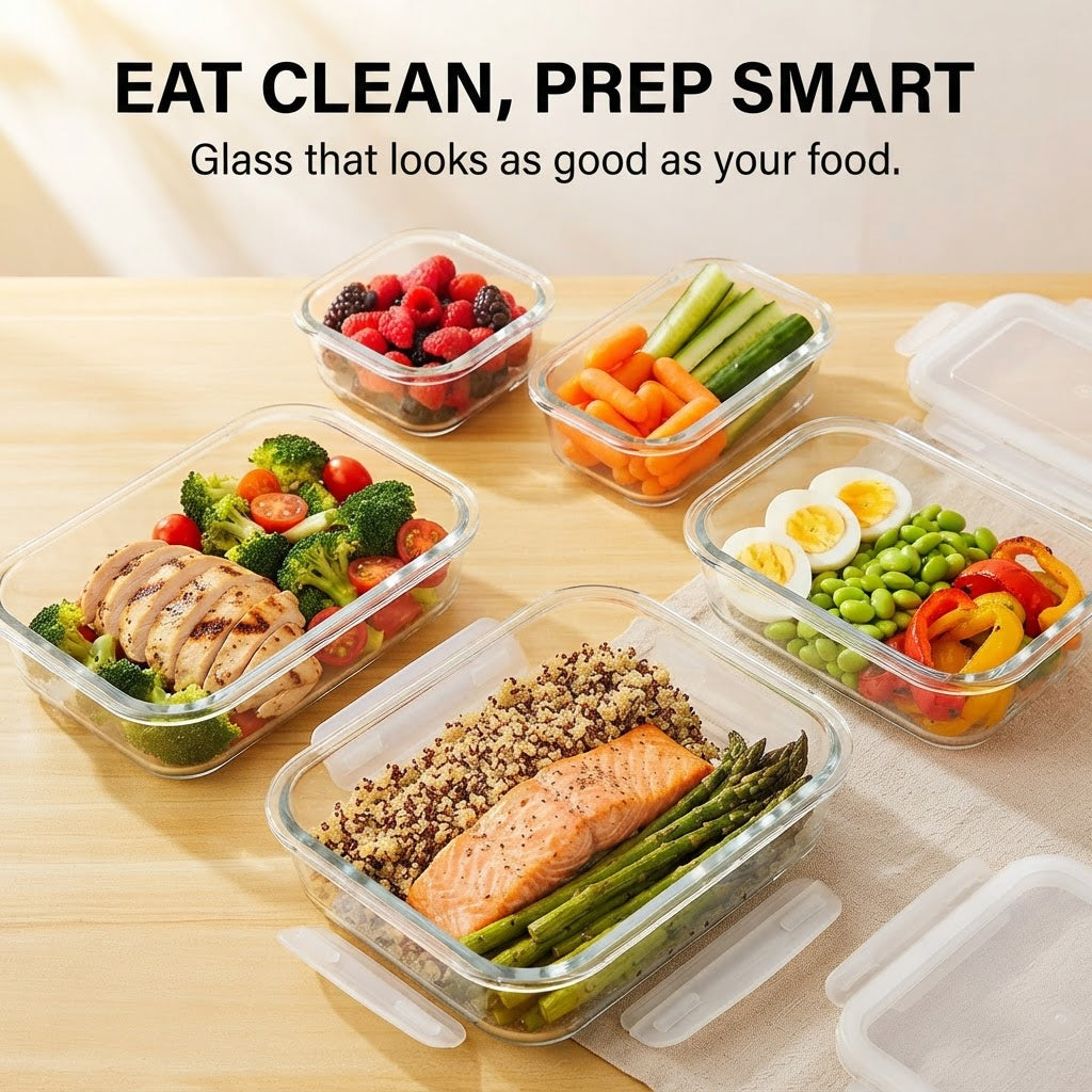 Glass Meal Prep Containers - Eat clean, prep smart