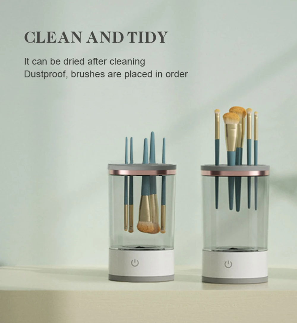 Electric Makeup Brush Cleaner - Wash and Dry Brushes in Seconds