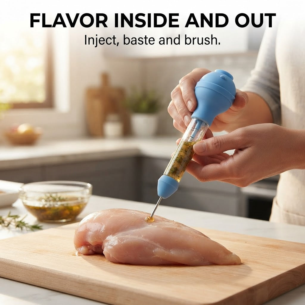 Marinade Injector & Basting Brush - Flavor inside and out